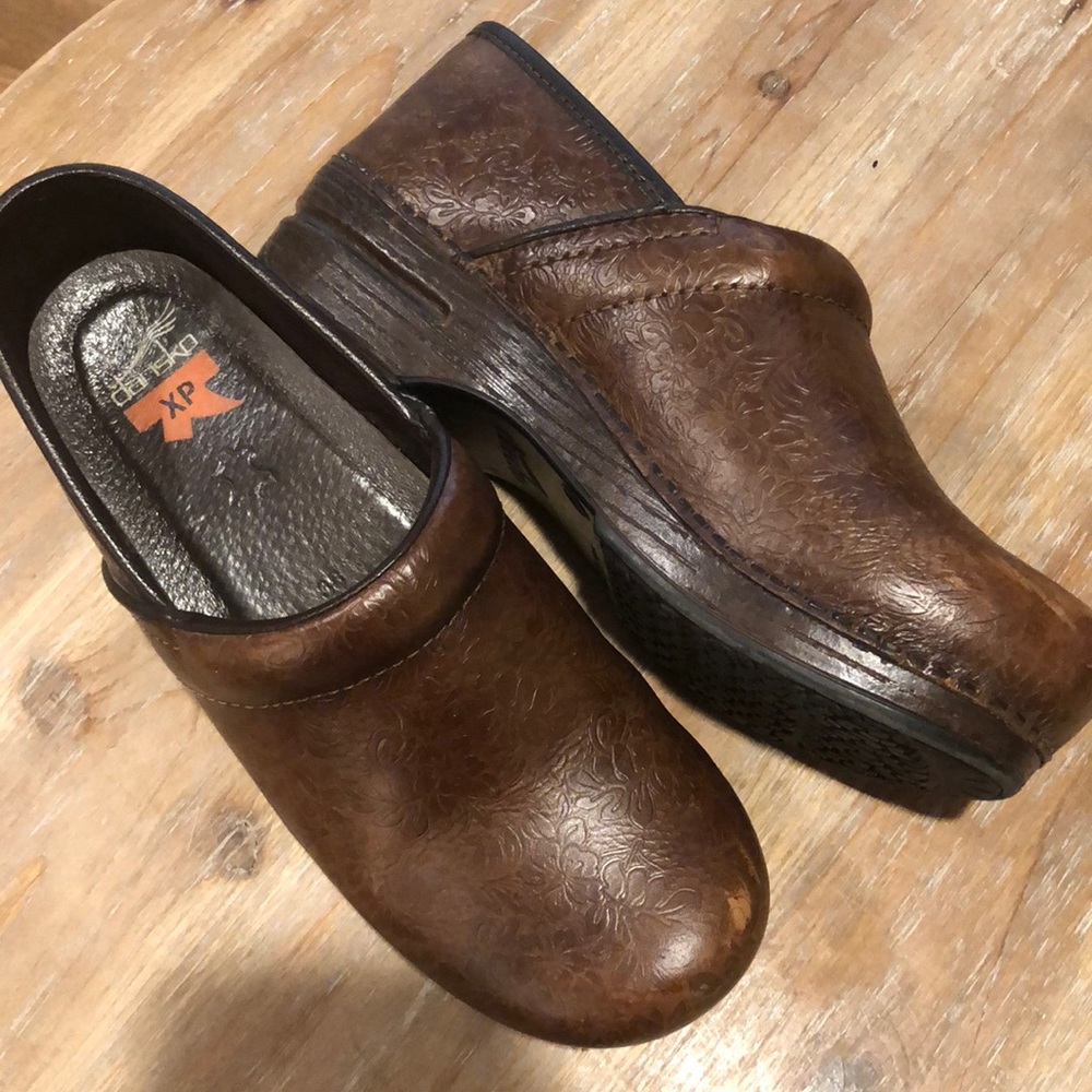 DANSKO XP Brown Tooled Clogs.  38